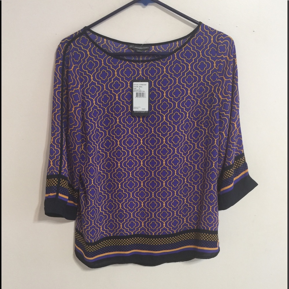 Adrianna Papell Blouse Sz S NWT